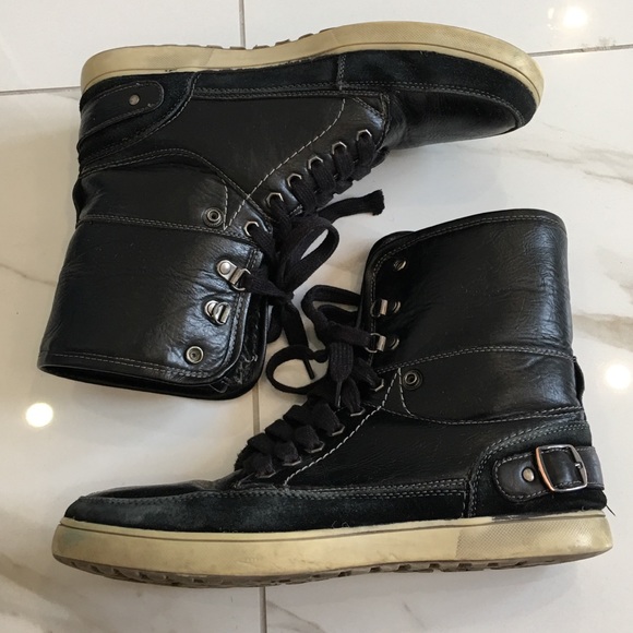 Steve Madden Polished Leather Men Boots - Picture 2 of 6